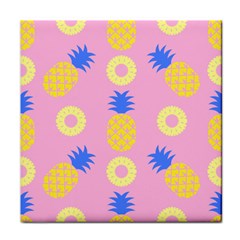 Pop Art Pineapple Seamless Pattern Vector Tile Coaster by Sobalvarro