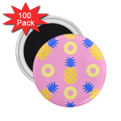 Pop Art Pineapple Seamless Pattern Vector 2 25  Magnets (100 Pack)  by Sobalvarro