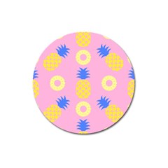 Pop Art Pineapple Seamless Pattern Vector Magnet 3  (round) by Sobalvarro