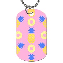 Pop Art Pineapple Seamless Pattern Vector Dog Tag (two Sides) by Sobalvarro