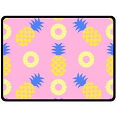 Pop Art Pineapple Seamless Pattern Vector Fleece Blanket (large)  by Sobalvarro