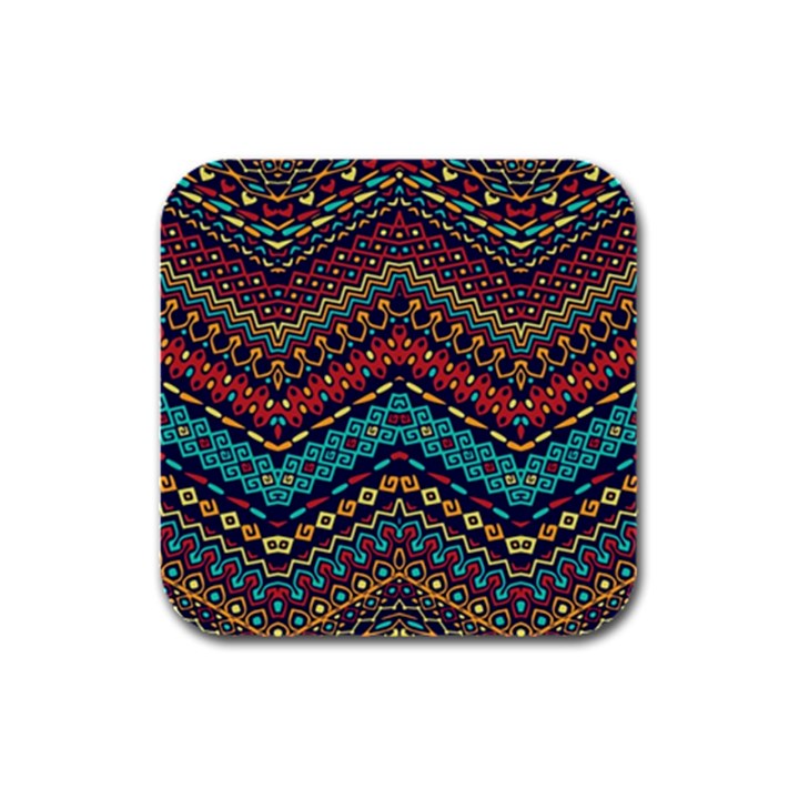 Ethnic  Rubber Square Coaster (4 pack) 