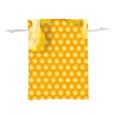 Abstract Honeycomb Background With Realistic Transparent Honey Drop Lightweight Drawstring Pouch (l) by Vaneshart