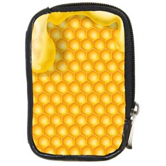 Abstract Honeycomb Background With Realistic Transparent Honey Drop Compact Camera Leather Case by Vaneshart