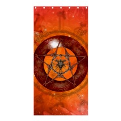 Awesome Skull On A Pentagram With Crows Shower Curtain 36  X 72  (stall)  by FantasyWorld7