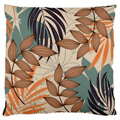 Trend Abstract Seamless Pattern With Colorful Tropical Leaves Plants Beige Large Flano Cushion Case (two Sides) by Vaneshart