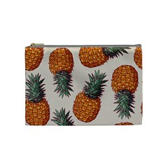 Seamless Pattern With Vector Illustrations Pineapples Cosmetic Bag (medium) by Vaneshart