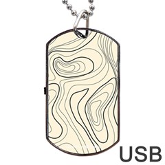 Topographic Lines Background Salmon Colour Shades Dog Tag Usb Flash (two Sides)