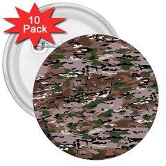 Fabric Camo Protective 3  Buttons (10 Pack)  by HermanTelo