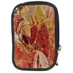 Autumn Colors Leaf Leaves Brown Red Compact Camera Leather Case by yoursparklingshop