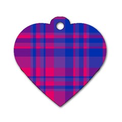 Bisexual Plaid Dog Tag Heart (one Side) by NanaLeonti