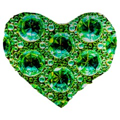 Cut Glass Beads Large 19  Premium Flano Heart Shape Cushions by essentialimage