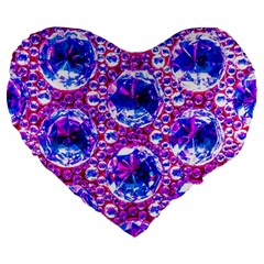 Cut Glass Beads Large 19  Premium Heart Shape Cushions by essentialimage