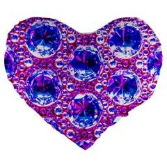 Cut Glass Beads Large 19  Premium Flano Heart Shape Cushions by essentialimage