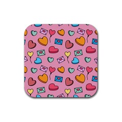 Candy Pattern Rubber Square Coaster (4 Pack)  by Sobalvarro