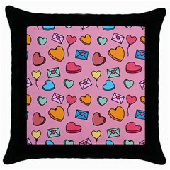 Candy Pattern Throw Pillow Case (black) by Sobalvarro