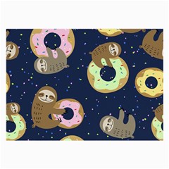 Cute Sloth With Sweet Doughnuts Large Glasses Cloth (2 Sides) by Sobalvarro