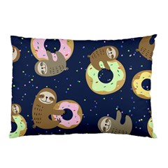 Cute Sloth With Sweet Doughnuts Pillow Case by Sobalvarro
