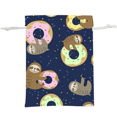 Cute Sloth With Sweet Doughnuts  Lightweight Drawstring Pouch (xl) by Sobalvarro