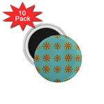 Fantasy Fauna Floral In Sweet Green 1.75  Magnets (10 pack) 