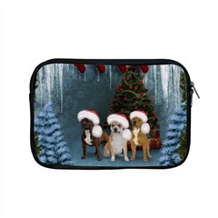 Christmas, Cute Dogs With Christmas Hat Apple Macbook Pro 15  Zipper Case by FantasyWorld7