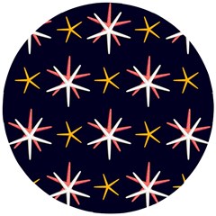 Sea Stars Pattern Sea Texture Wooden Puzzle Round by Vaneshart