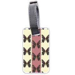 Butterflies Pink Old Old Texture Luggage Tag (two Sides) by Vaneshart