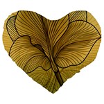 Leaves Design Pattern Nature Large 19  Premium Heart Shape Cushions