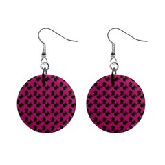 Black Rose Pink Mini Button Earrings by snowwhitegirl