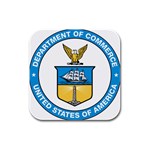Seal of United States Department of Commerce Rubber Square Coaster (4 pack)  Front
