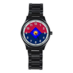 Flag Of United States Army 40th Infantry Division Stainless Steel Round Watch by abbeyz71