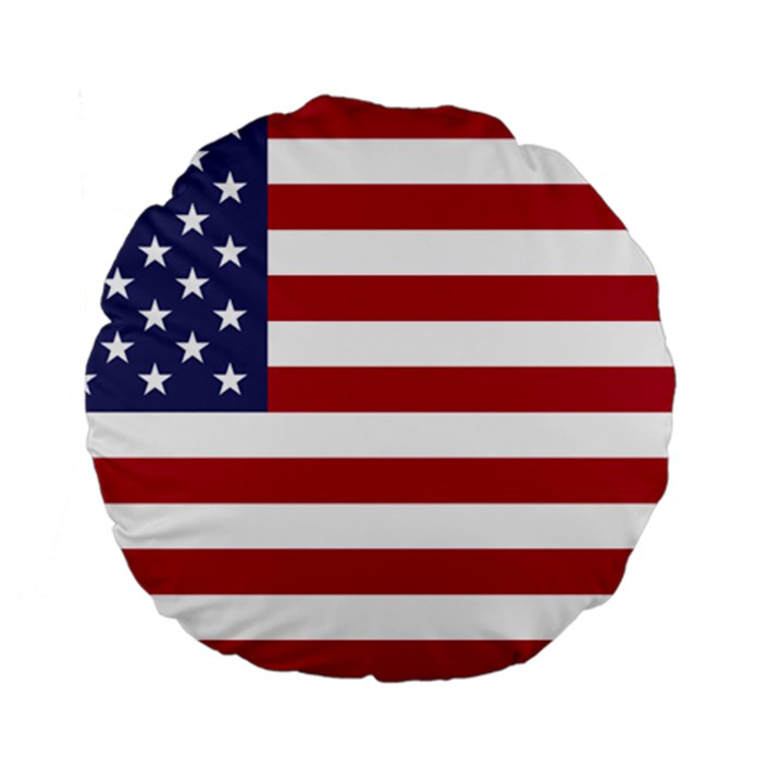 Flag of The United States of America  Standard 15  Premium Flano Round Cushions