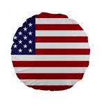 Flag of The United States of America  Standard 15  Premium Flano Round Cushions Back