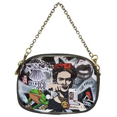 Frida Kahlo Brick Wall Graffiti Urban Art With Grunge Eye And Frog  Chain Purse (two Sides) by snek