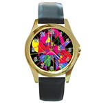 Club Fitstyle Fitness by Traci K Round Gold Metal Watch