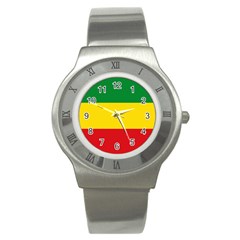 Flag Of Ethiopia Stainless Steel Watch by abbeyz71