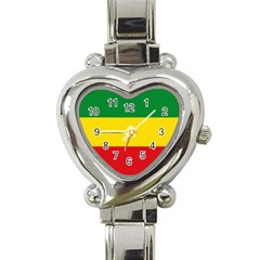 Current Flag Of Ethiopia Heart Italian Charm Watch by abbeyz71