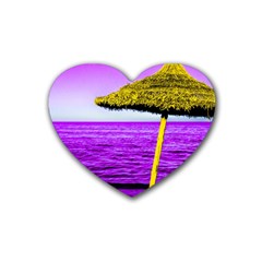 Pop Art Beach Umbrella Heart Coaster (4 Pack)  by essentialimage