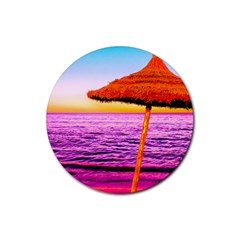 Pop Art Beach Umbrella  Rubber Round Coaster (4 Pack)  by essentialimage
