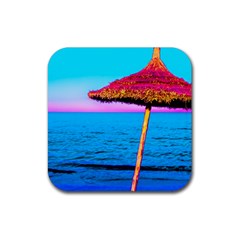 Pop Art Beach Umbrella  Rubber Coaster (square)  by essentialimage