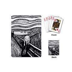 The Scream Edvard Munch 1893 Original Lithography Black And White Engraving Playing Cards Single Design (mini) by snek