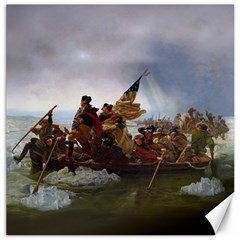 George Washington Crossing Of The Delaware River Continental Army 1776 American Revolutionary War Original Painting Canvas 20  X 20  by snek