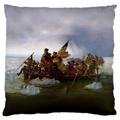 George Washington Crossing Of The Delaware River Continental Army 1776 American Revolutionary War Original Painting Large Flano Cushion Case (one Side) by snek