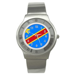 Flag Of The Democratic Republic Of The Congo, 2003-2006 Stainless Steel Watch by abbeyz71
