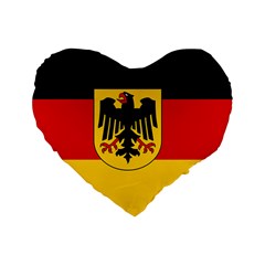 Sate Flag Of Germany  Standard 16  Premium Flano Heart Shape Cushions by abbeyz71