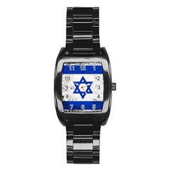 Grunge Flag Of Israel Stainless Steel Barrel Watch by trulycreative
