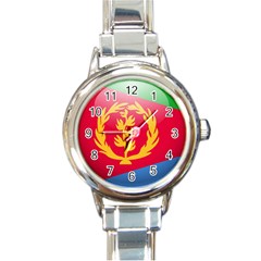 Flag Of Eritrea Round Italian Charm Watch by trulycreative