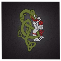Pepe The Frog Rare Celtic Viking Norse Dragon Pattern Deus Vult Medieval Wojak Crusader Wooden Puzzle Square by snek