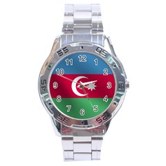 Flag Of Azerbaijan Stainless Steel Analogue Watch by trulycreative