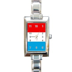 Flag Of Luxembourg Rectangle Italian Charm Watch